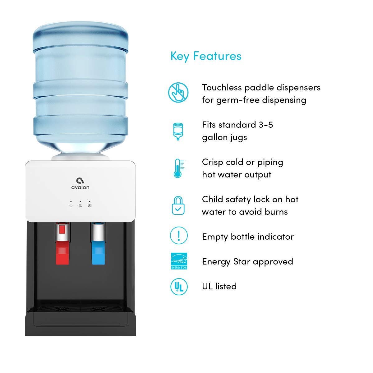 Avalon Premium Hot/Cold Top Loading Countertop Water Cooler Dispenser
