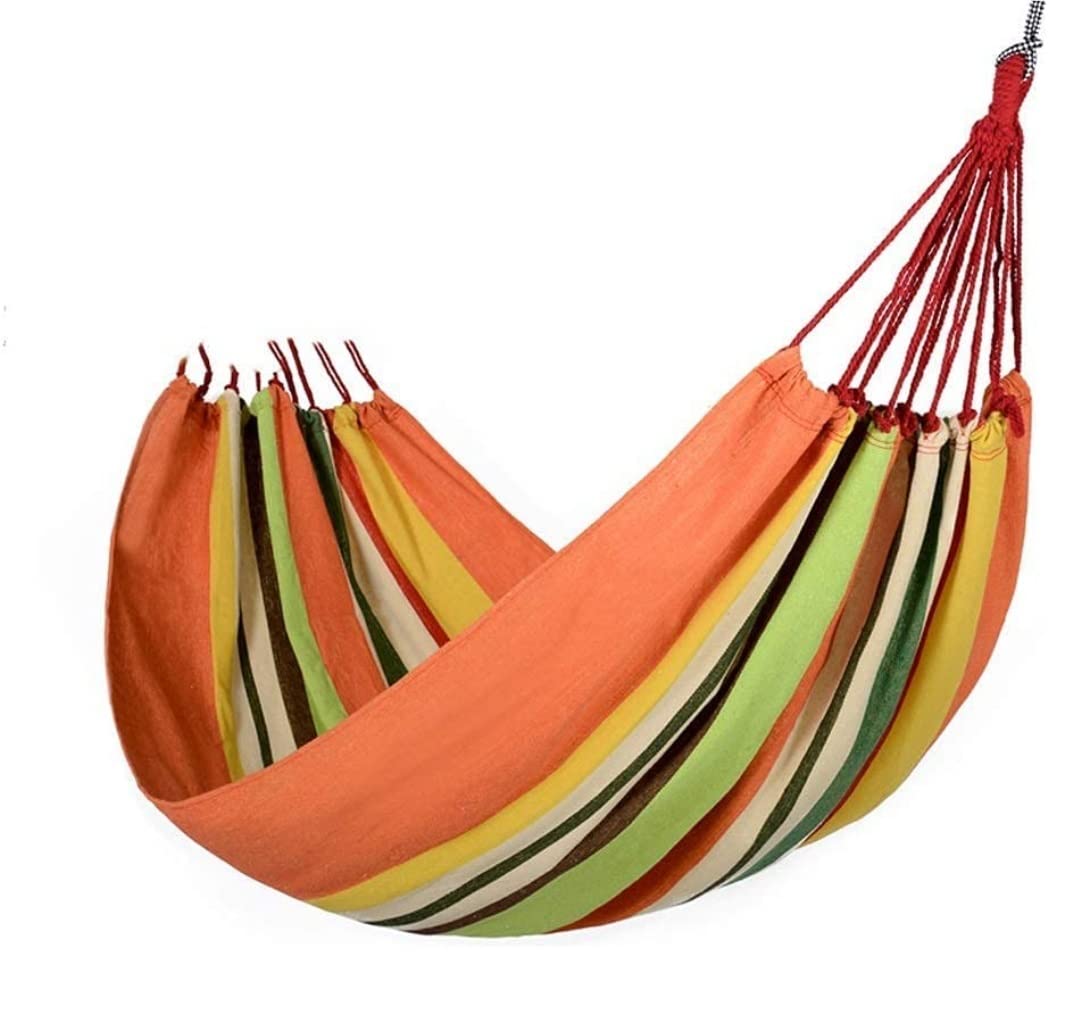Hammock Swing Outdoor Bed Recreation Hammock Outdoor Leisure Double Thick Canvas Indoor College Dormitory Camping Swing Chair For Hikers Easy Setup(Orange,200 * 150cm)