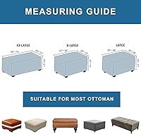 Vista 7 de FUANGUI Fundas otomanas estampadas, funda otomana rectangular elástica, protector de muebles, reposapiés, funda para taburete con parte inferior