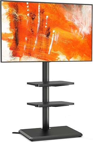 Miniatura 12 de TVON Soporte universal para TV de suelo con soporte para la mayoría de televisores de 32 a 60 pulgadas de hasta 88 libras, altura ajustable con base