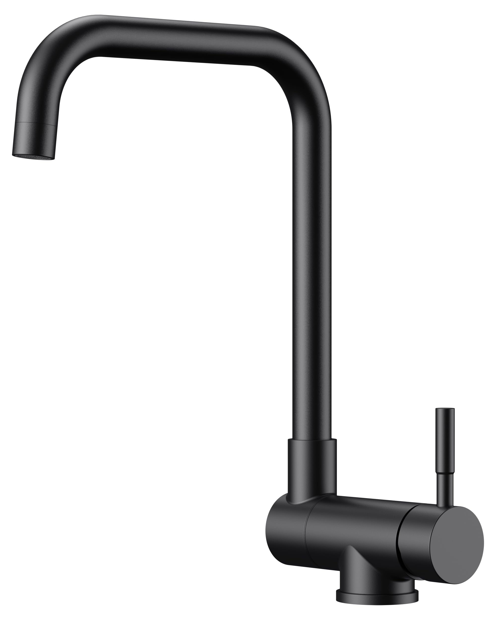 FORIOUS Robinet Cuisine Rabattable, Rotation à 360°, Noir Mat