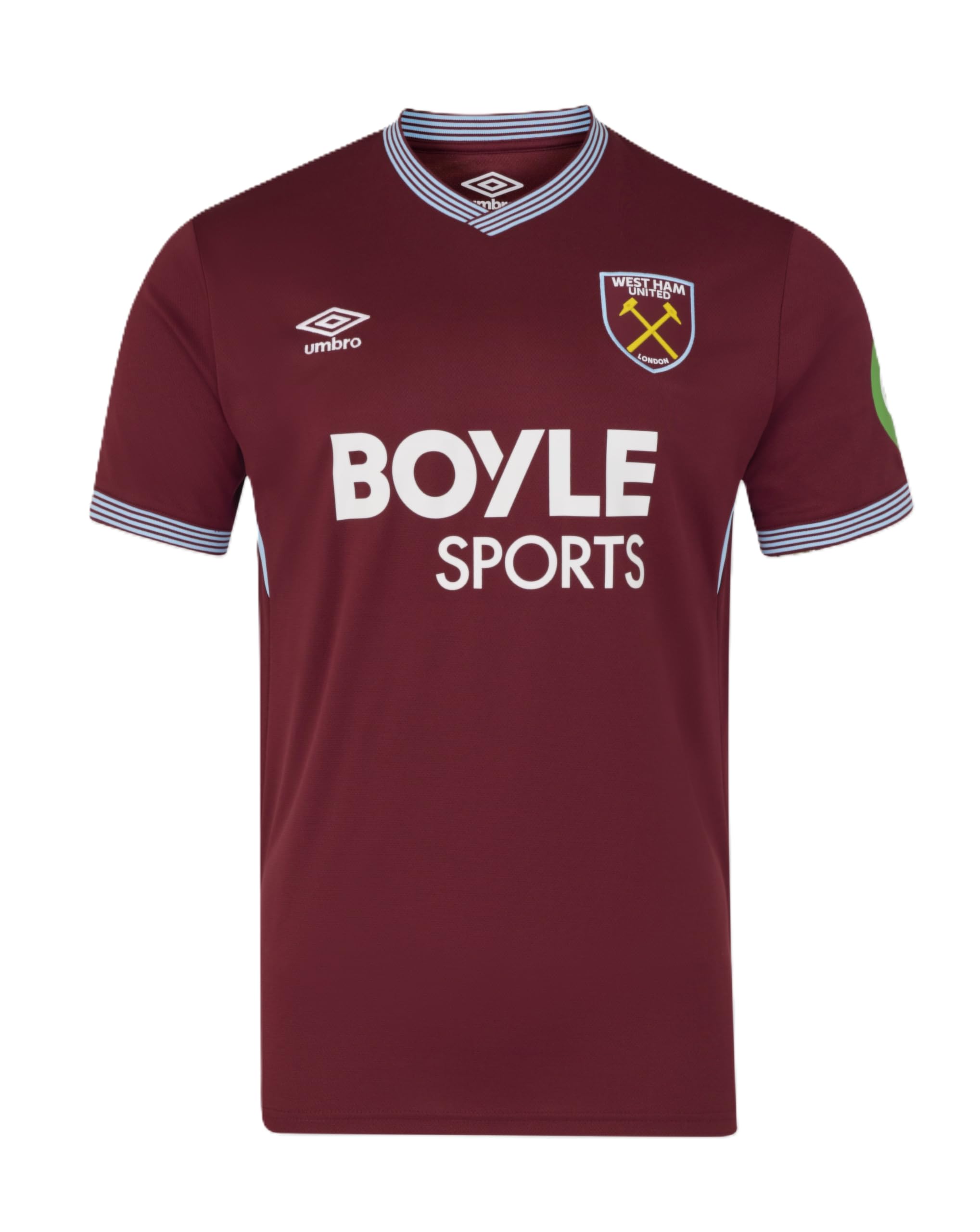 Umbro West Ham United FC Men's Home Short Sleeve Shirt, New Claret, XS