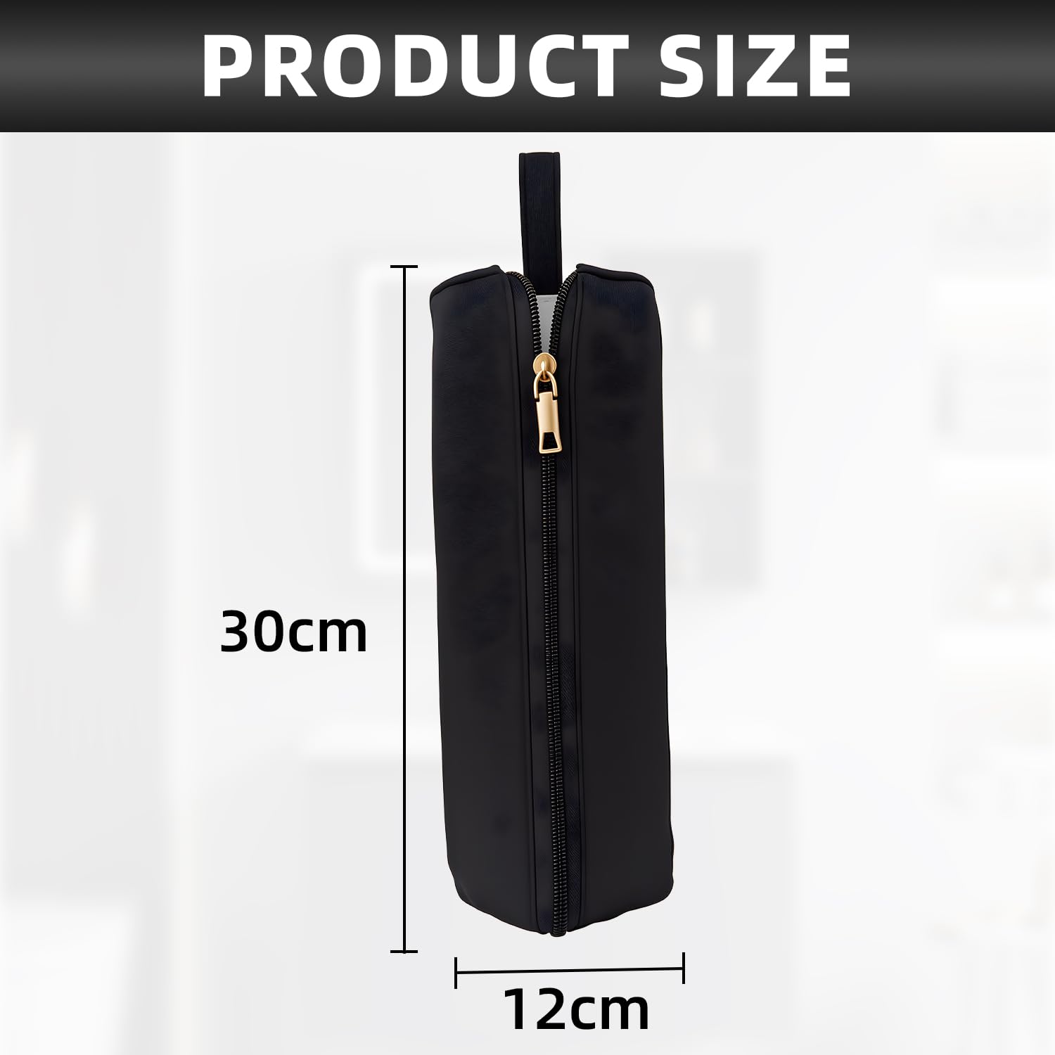 Funda Plancha Pelo Funda Airstrait,Estuche Airstrait con Forro Antiquemadura Adecuado para Tenacillas, Planchas y Otros Utensilios de Peinado,Colgable A Prueba de Agua,Negro