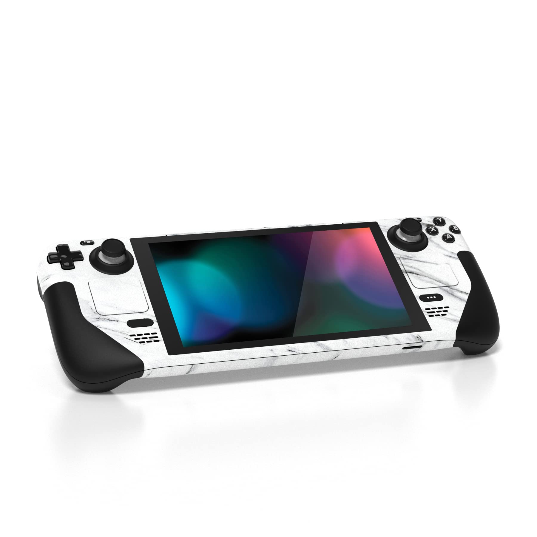 PlayVital Kit de Calcomanía Completa Protectora para Steam Deck LCD - Vinilos Skin Sticker Adhesivo, Pegatinas Personalizadas de Protección para Steam Deck OLED (Mármol Blanco Moderno)