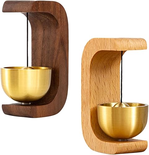 Shop-keepers - Campana para apertura de puerta, 2 unidades, campanas magnéticas, campanillas de timbre con campana de latón, pequeña en forma de C,