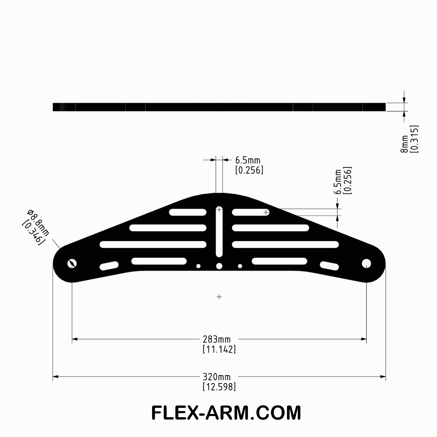 Pletina para Carcasas Submarinas con Doble Puño Bola 25 mm Brazos y con Kit Terminación YS FLEX-ARM ST20216