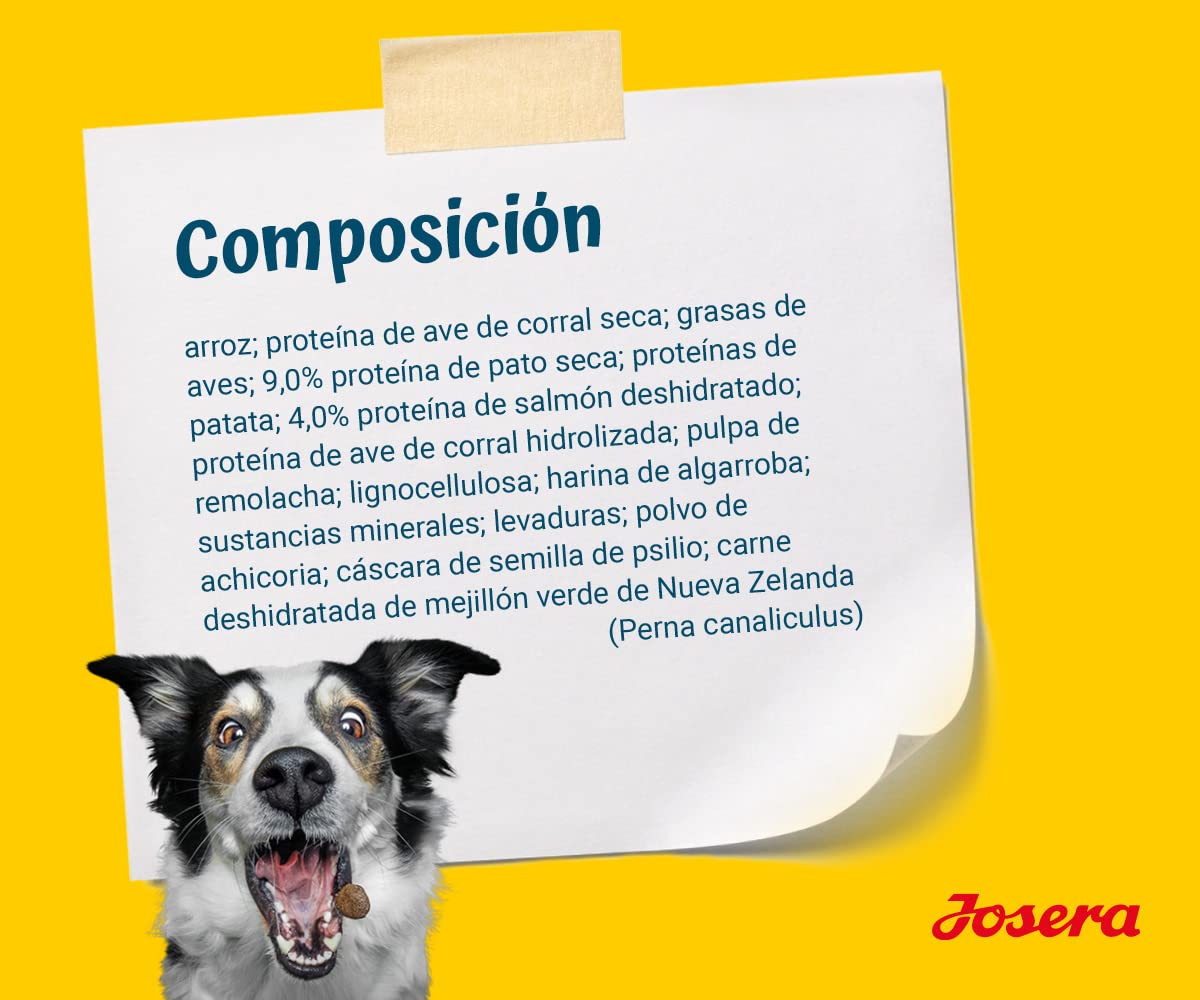 Josera - Pienso para Perros - 15 kg - Sensi Junior - Pato y Salmón - Alimento para Perro Adulto y Activo - Ideal Estómagos Sensibles - Fácil Digestión