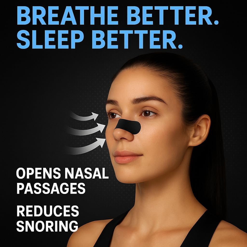 Nasal Strips, 60 Count, Hypoallergenic Performance Strips for Athletes and Sleep, Medical-Grade