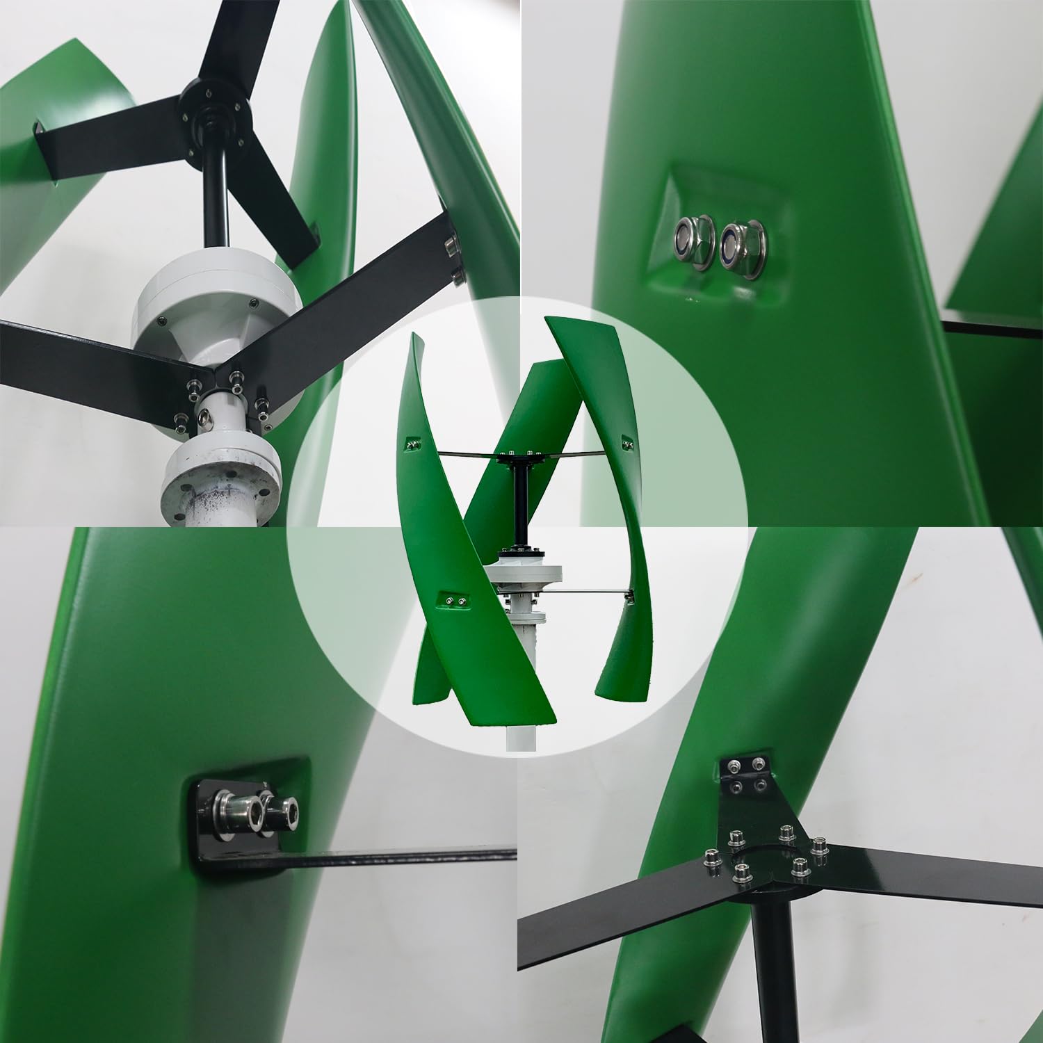 Zestaw turbiny wiatrowej 800 W, 12 V/24 V/48 V, pionowy generator wiatrowy z hybrydowym relingiem ładowania MPPT, cicha instalacja wiatrowa na balkon, łodzie, przedsiębiorstwa, przemysł (z elżą