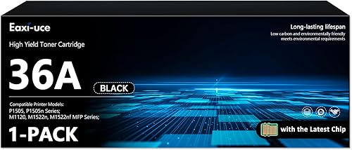 Cartucho de tóner negro 36A con chip (paquete de 1) Cartucho de tinta 36A CB436A Reemplazo para cartucho de tóner HP 36A compatible con impresora