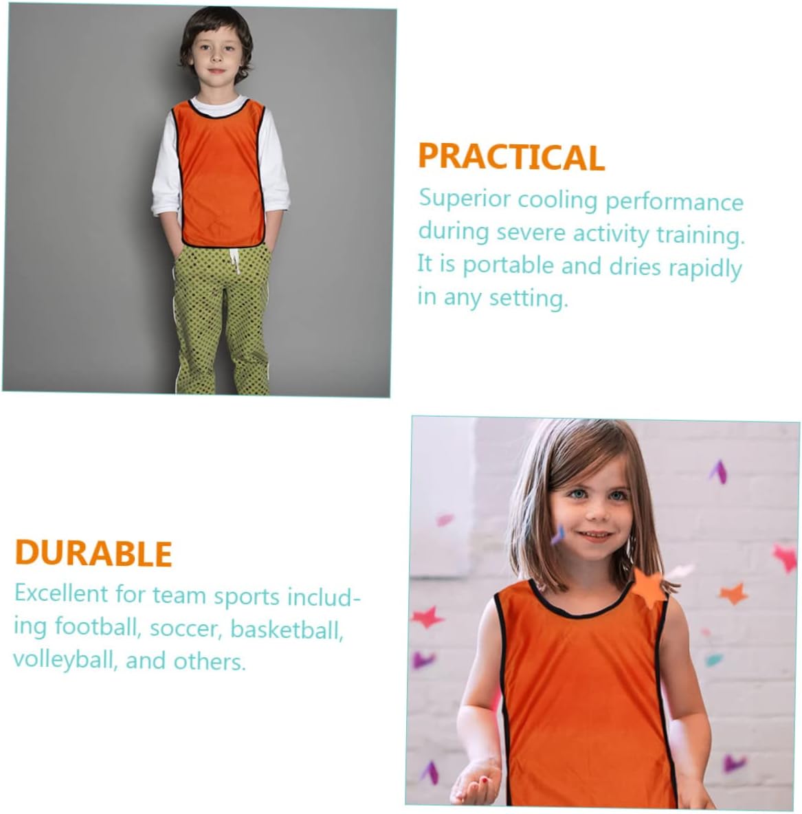 12pcs Outdoor Training Vests for Boy Girl Breathable Basketball Jerseys Lightweight Pinnies for Team Sports Suitable for Soccer Volleyball and More