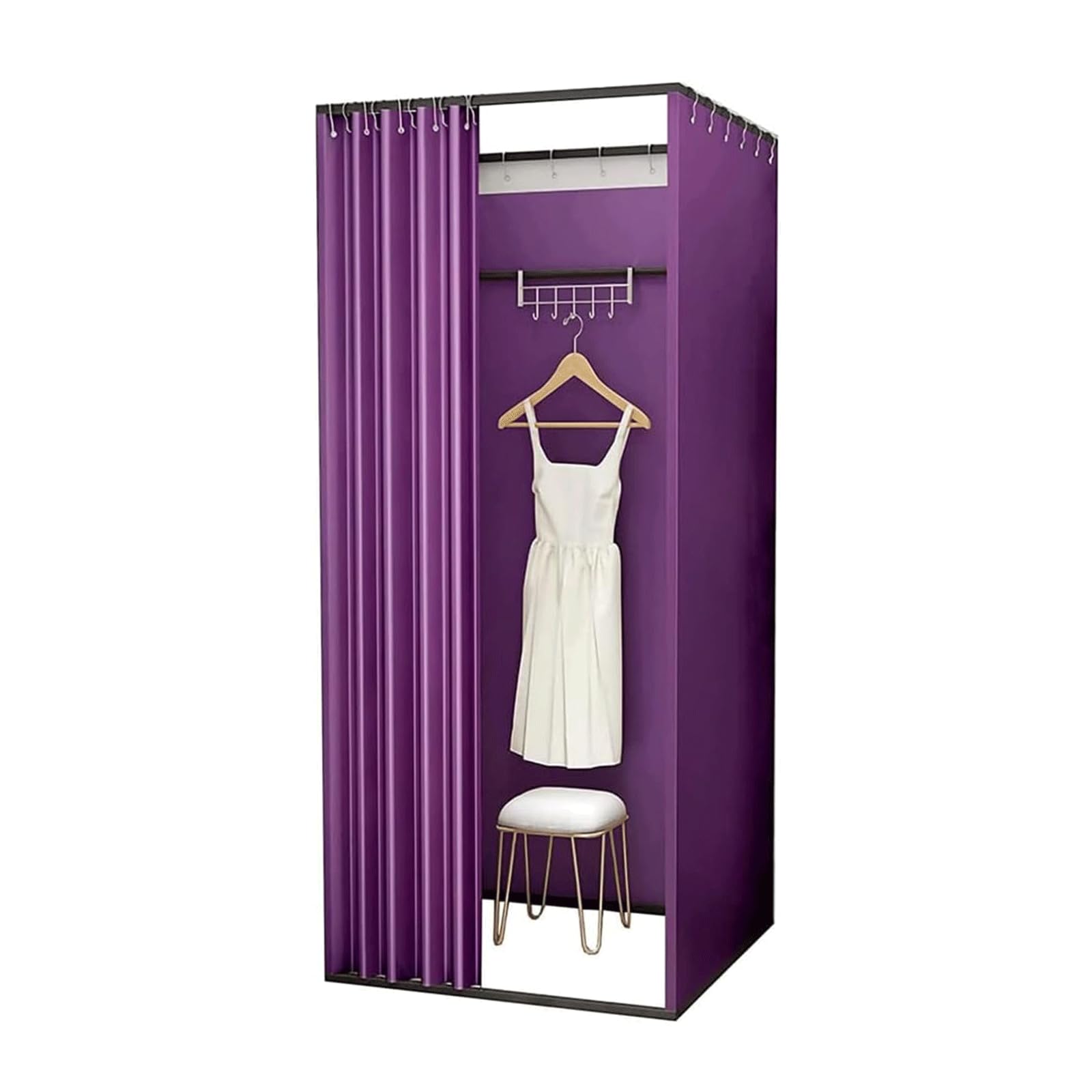 Vestiaire carré en métal rideau ombrage cabine simple magasin vêtement