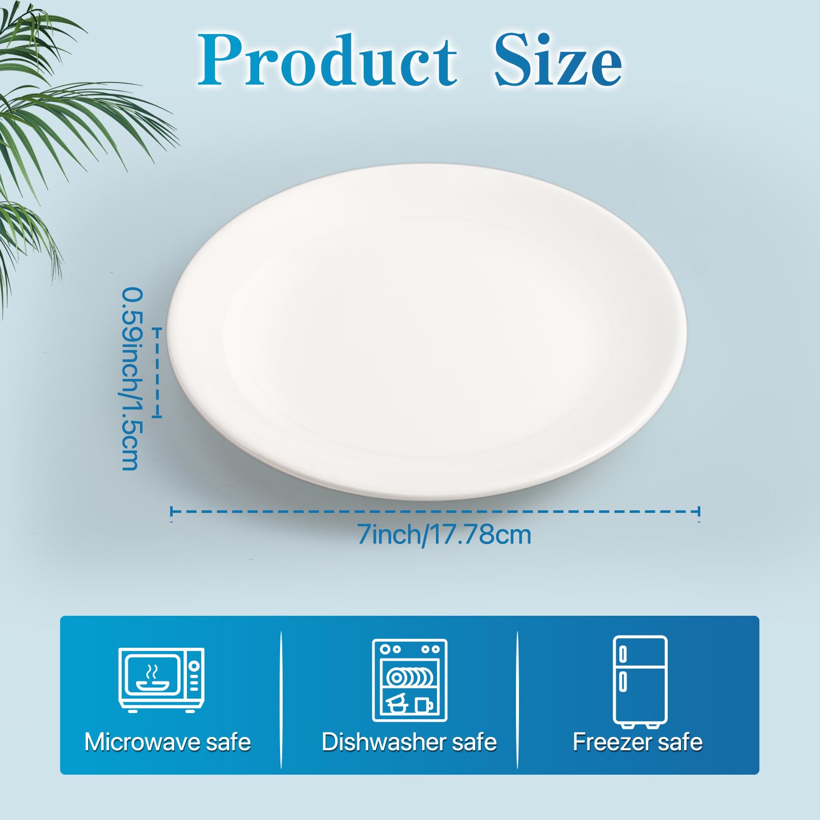 Tivcck Ceramic Dessert Plates Set of 6,7 Inch White Appetizer Plates,Round Small Salad Plates Dinner Plates,Porcelain Dessert Plates for Snacks Cake,Microwave & Dishwasher Safe
