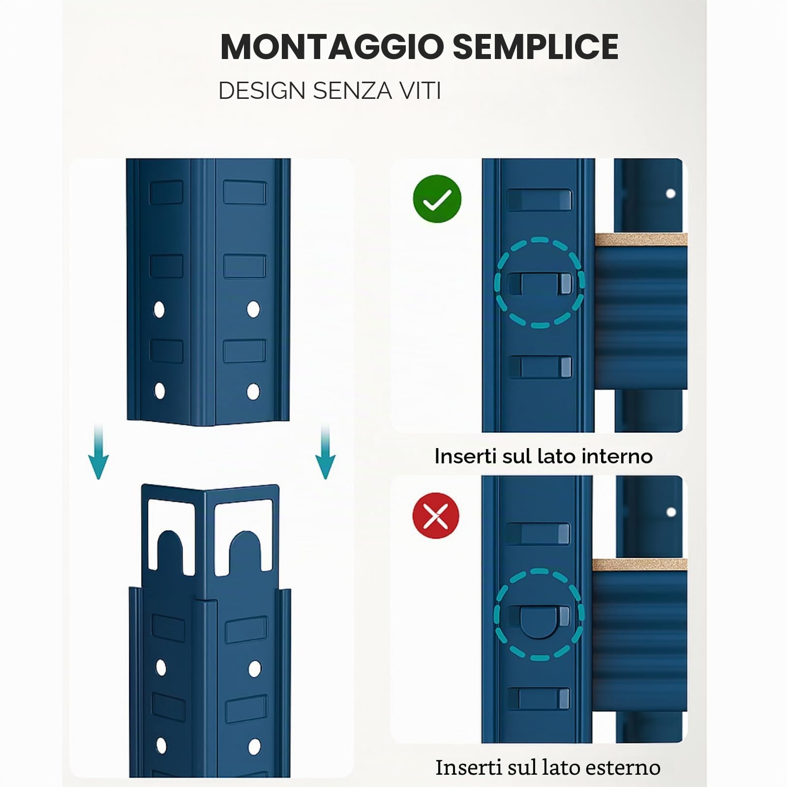 etm Scaffalatura larga, 200 x 150 x 60 cm, con portata fino a 1500 kg, utilizzabile come scaffale per carichi pesanti, scaffale per magazzini, cantine, scaffali, blu