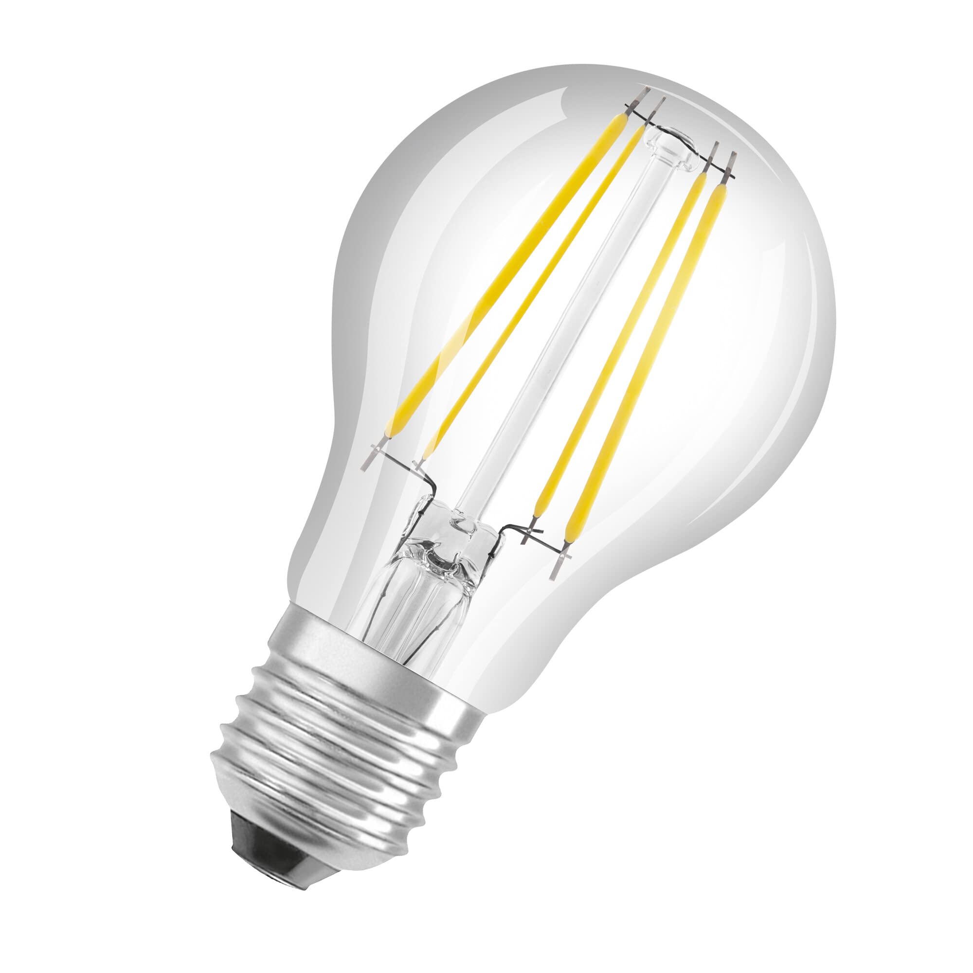 LEDVANCE Lampada a risparmio energetico a LED, lampadina a filamento di vetro, E27, bianco caldo (3000K), 4 watt, sostituisce lampadina da 60W, altamente efficiente, confezione da 6