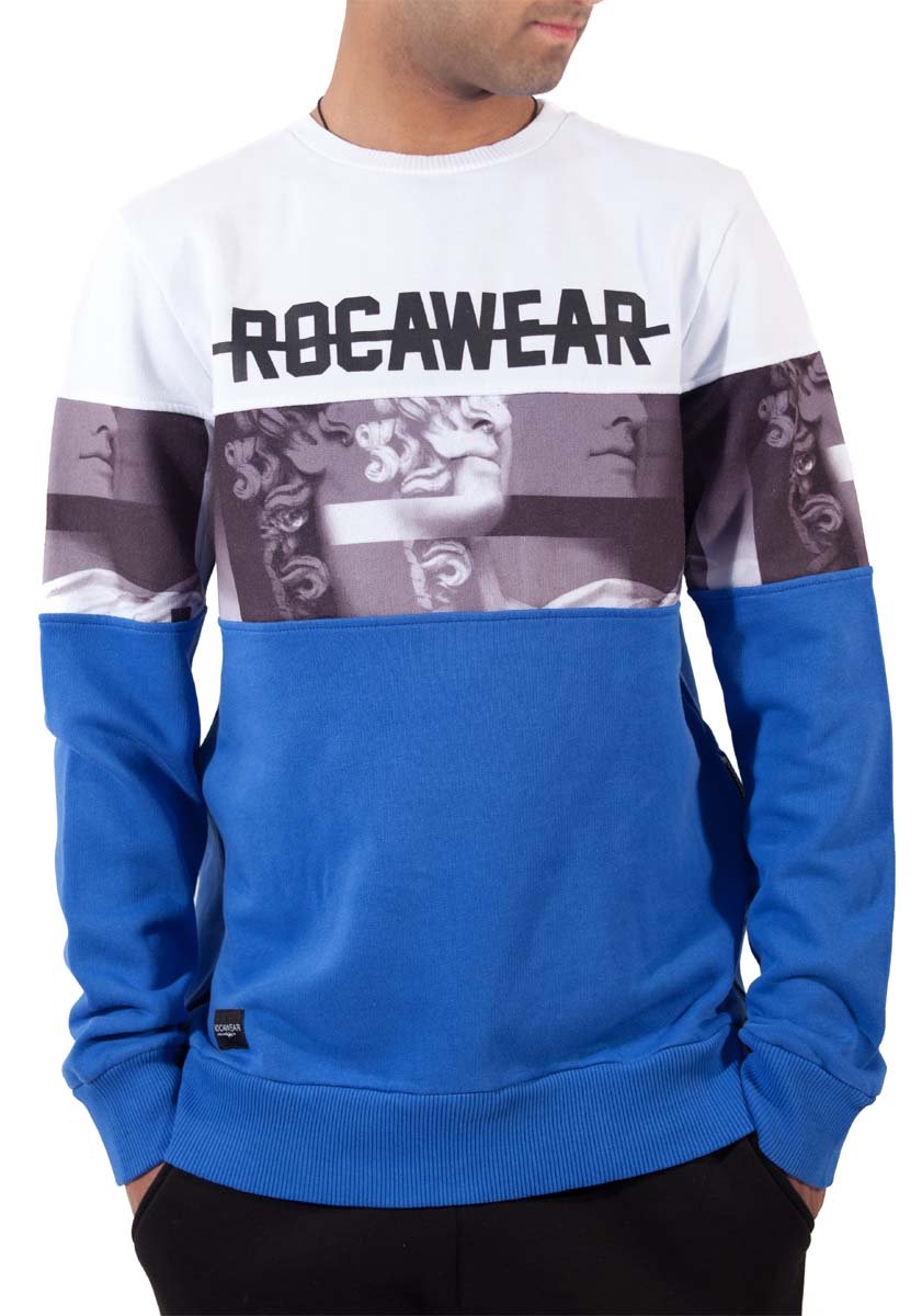 GenericRocawear Men's Baltic Sublimation Overhead Sweatshirt, Blue White