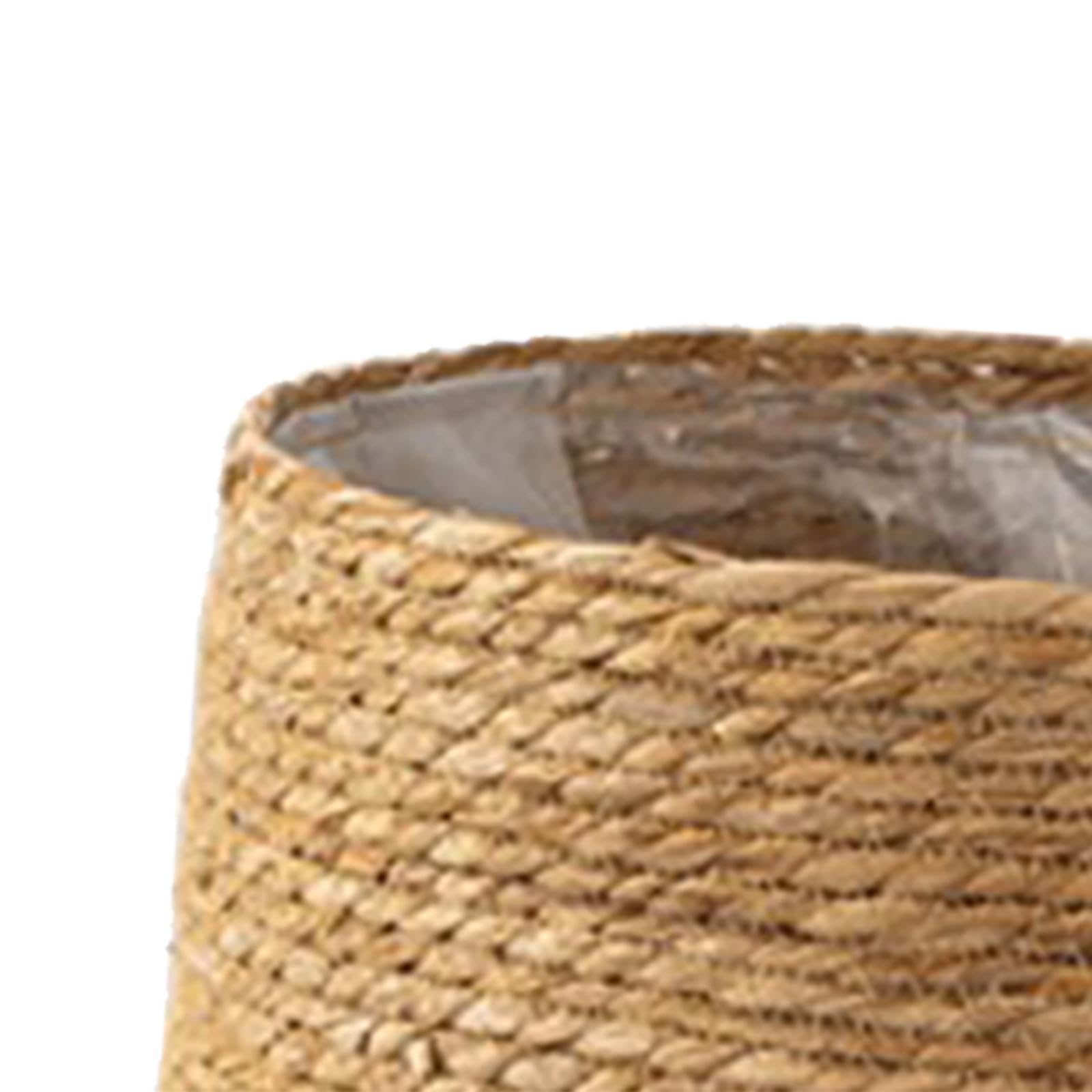 Milageto Cesta Tejida para macetas, Maceta rústica de Gran Capacidad, Organizador práctico, Cesta de Flores, contenedor para Dormitorio, Interior y Exterior