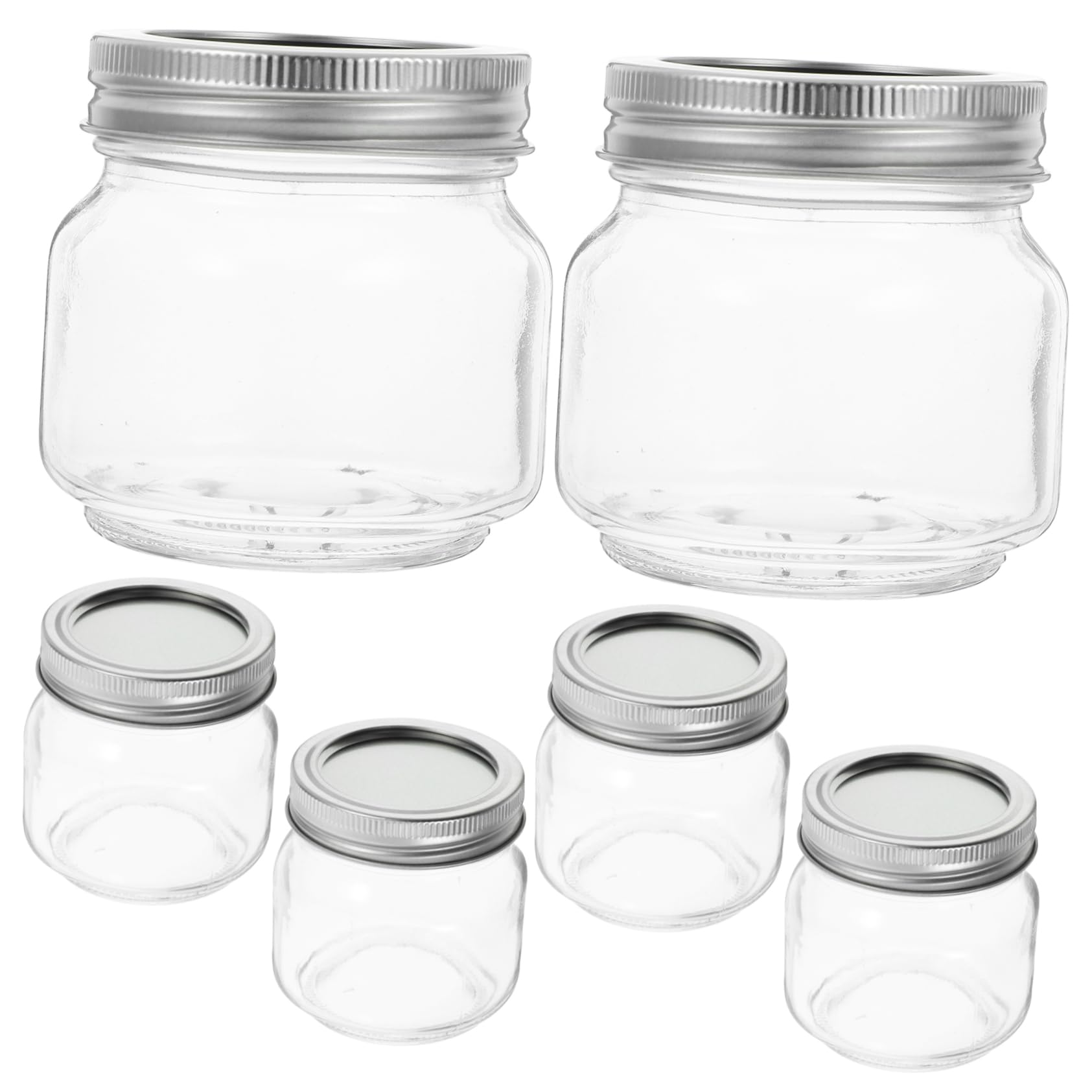 OUNONA Bocal Verre Alimentaire Rond 250ml avec Couvercle Hermétique, Lot 6