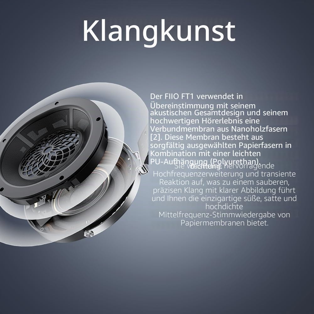 FiiO FT1 32Ω große dynamische Treiber-Kopfhörer mit Massivholzschalen