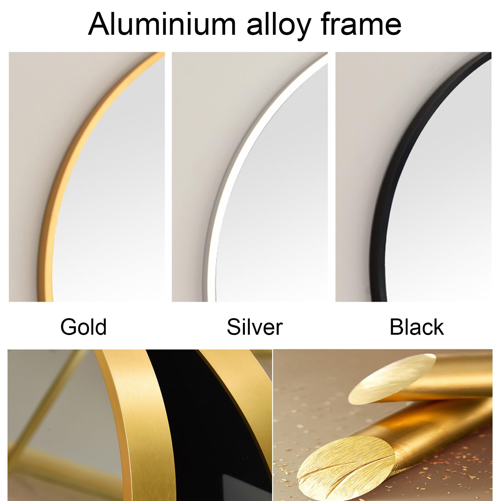 d Specchio ovale, 50 x 70 cm, specchio da parete per bagno con metallo, nero e argento, perfetto per arredamento soggiorno e camera da letto, accento per la casa Slish