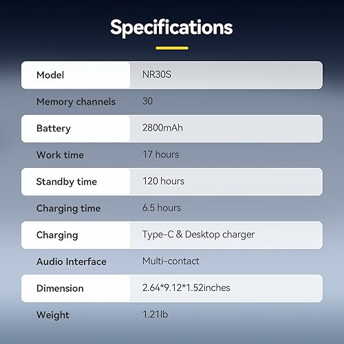 Miniatura 12 de Retevis NR30S Radio de 2 vías de largo alcance, radios bidireccionales resistentes con micrófono de hombro, IP67 impermeable, 2800 mAh, llamada