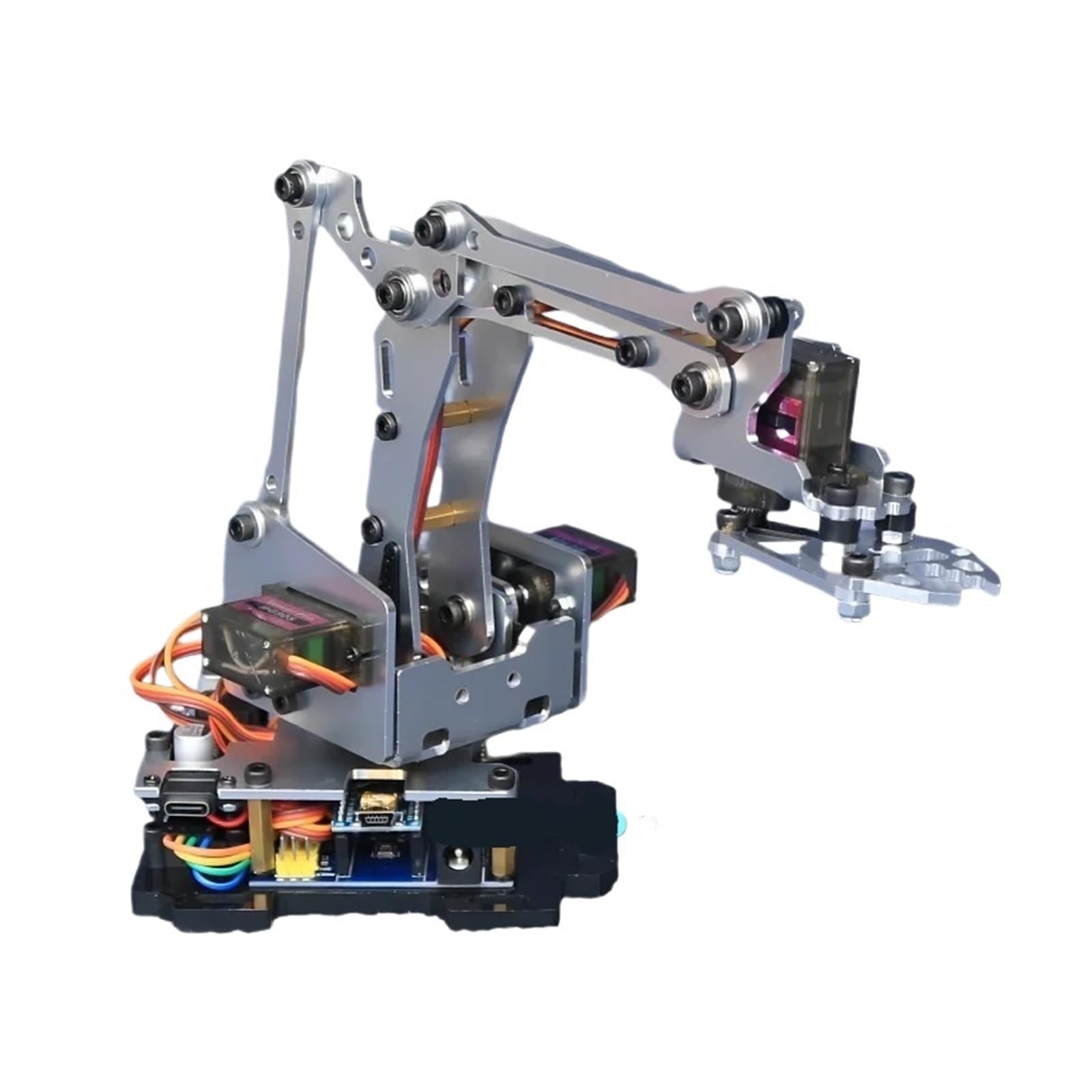 Braccio robotico MG90S 4 DOF con kit programmabile con morsetto servomeccanico in metallo
