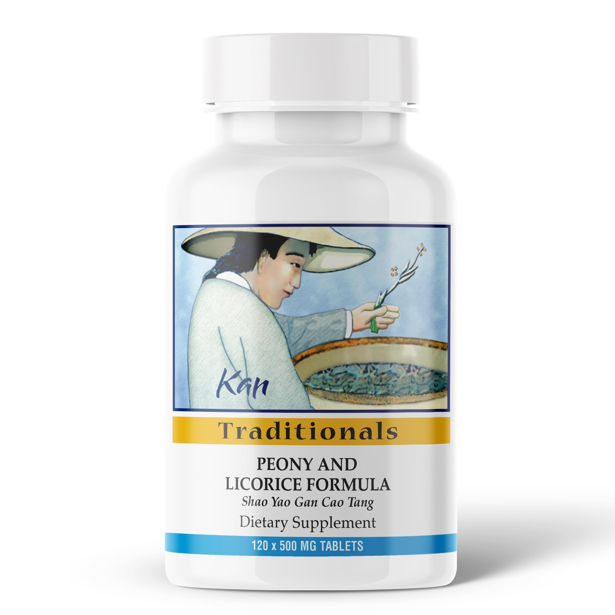 Kan Herb Company Peony & Licorice Formula Tablets – Traditional Chinese Herbal Blend with White Peony Root & Chinese Licorice to Support Liver Balance, Muscle Comfort & Digestive Harmony, 120 Tablets