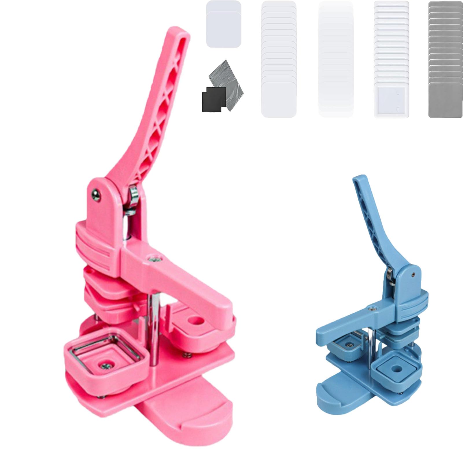 Zdjęcie Magnet MachinePrasa do magnesów na lodówkęKwadratowe magnetyczne odznaki Zestaw maszynyMaszyna do odznaki Twórca odznak dla DIY Blachy