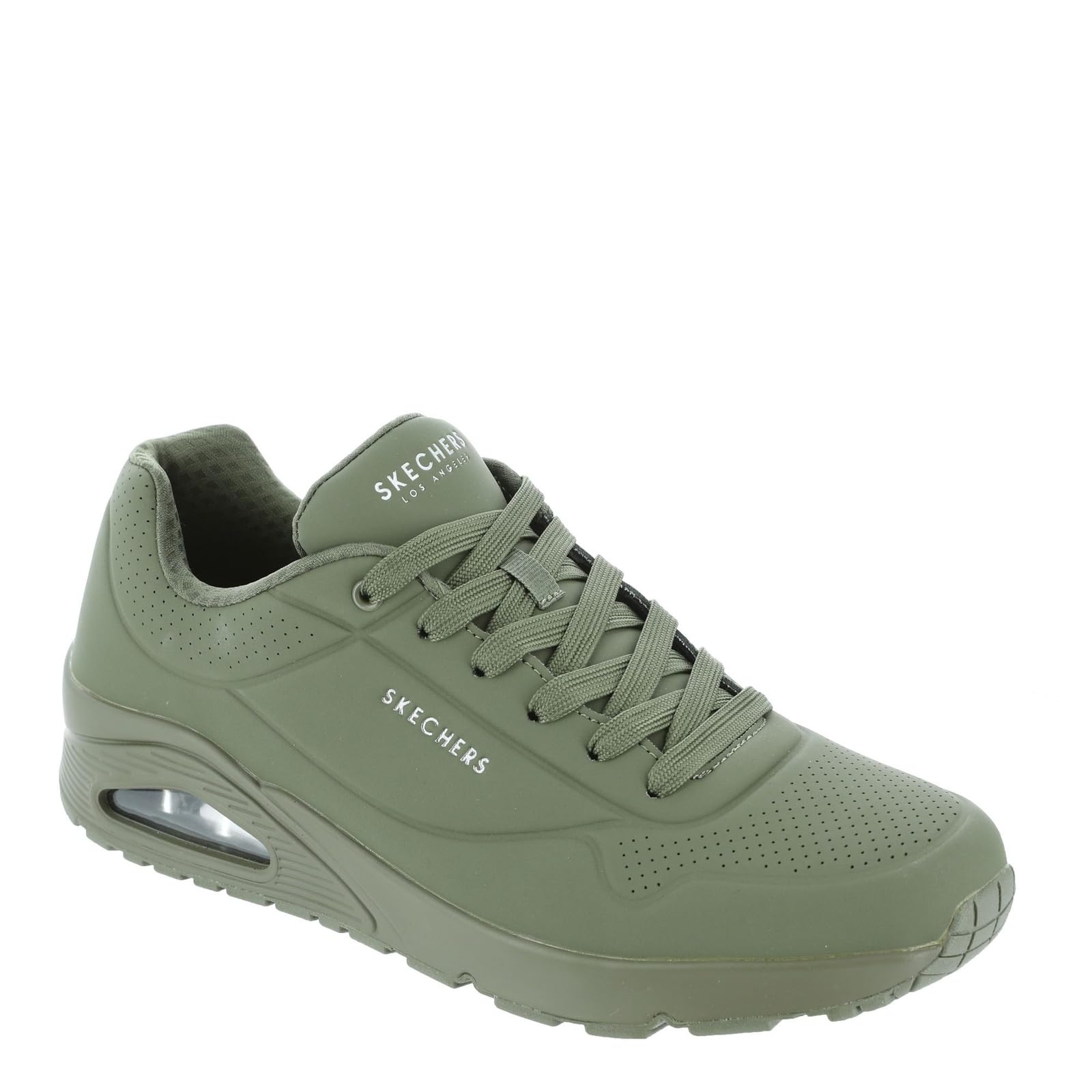 Image secondaire de Baskets Skechers Uno Stand on Air pour Homme - Olive Durabuck Mesh, Taille 46 EU