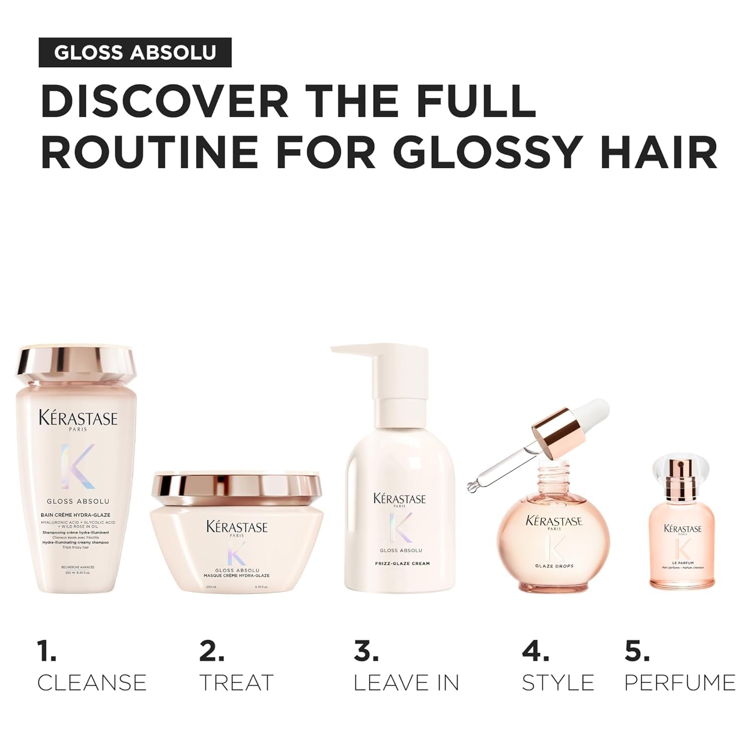 Kérastase Gloss Absolu Frizz-Glaze Cream, Leave-In Conditioner mit Hitzeschutz für die Haare, Anti-Frizz Styling & Curl Cream für Glanz & Geschmeidigkeit, Haarpflege für Damen, 240 ml