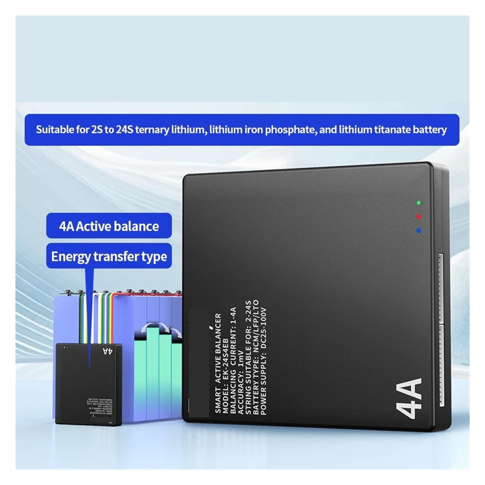 LDHJBNAC PowerDog 2A -15A Smart Active Balancer 2S~24S Li-ion Lifepo4 NCA Lithium Battery Active Balancer(EK-24S10EB)