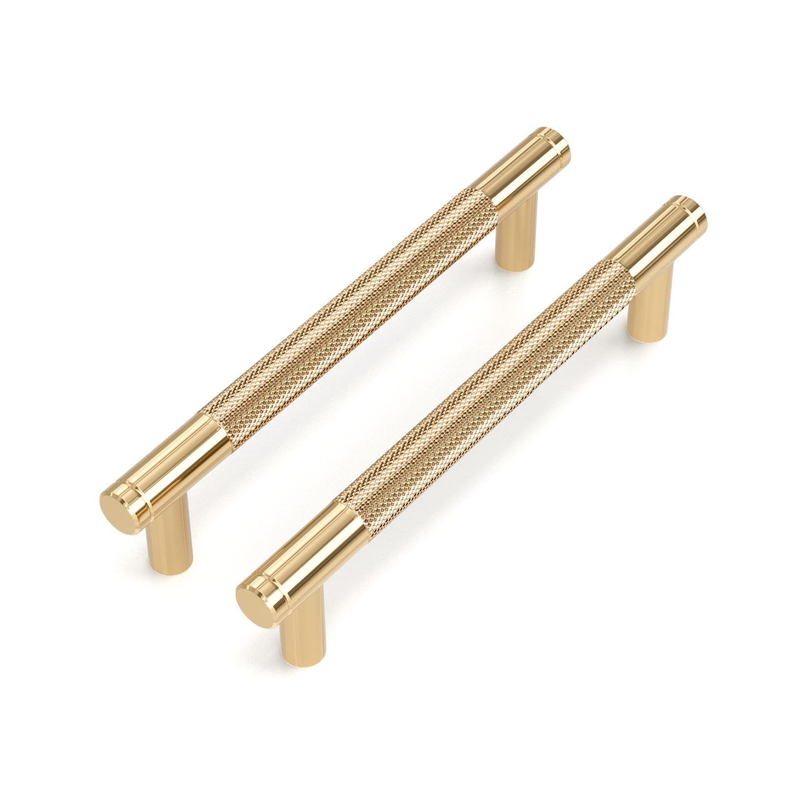 LONTAN 10 Pack Gold Kitchen Handles 128mm Gold Cupboard Handles Aluminum Alloy Drawer Pulls for Cabinet Wardrobe Bathroom Kitchen