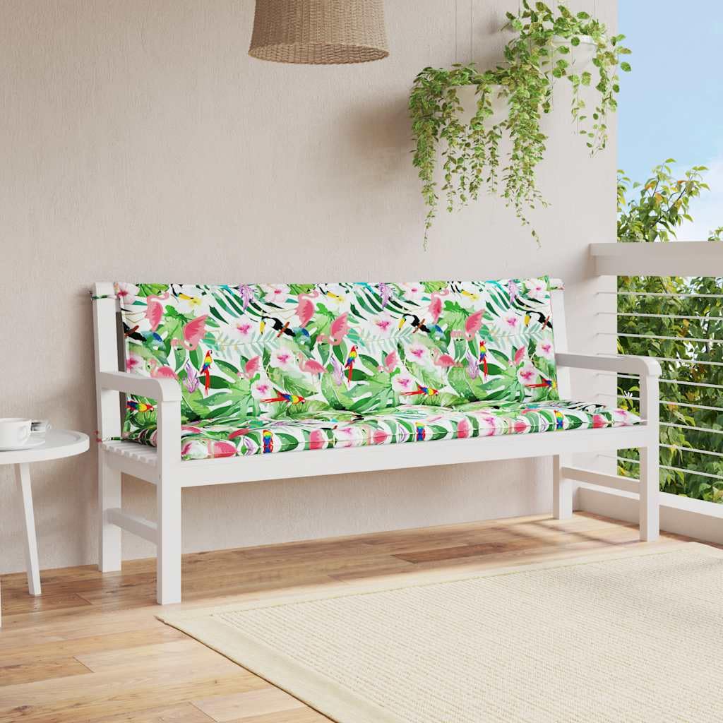 Nakładka na siedzisko 150 x 50 x 7 cm, nakładki na ławkę ogrodową, 2 szt. wielokolorowa z poliestru z wypełnieniem z włókna kanalikowego dla miękkiego komfortu siedzenia, wodoodporna i odporna