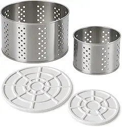Kit 2 Formas de Queijo Caseiro Artesanal Minas Frescal Inox Redondas 1kg / 500g com Tampa para Prensador