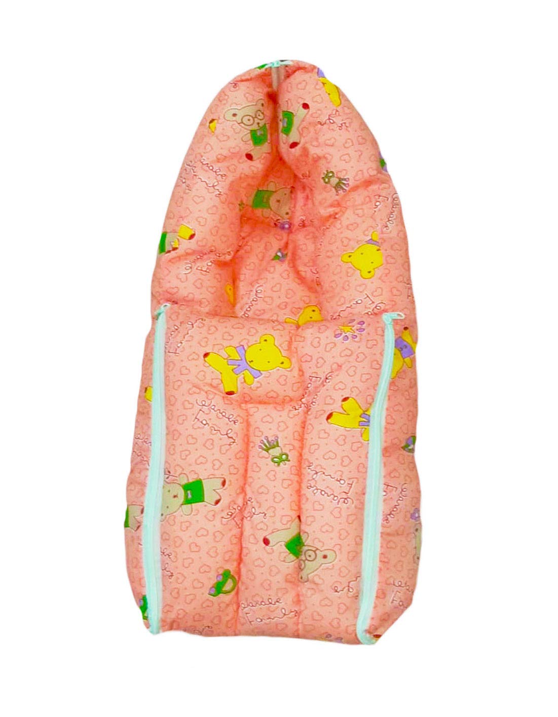 Mojo toys 3 in 1 Multi Usage Baby Cotton Bed Cum Sleeping Bag, Baby Carry Bag, Toddlers Bed, Baby Wrapper, Baby Carrier, Nursery Bedding 0-6 Months 71cm x 40cm (Orange)