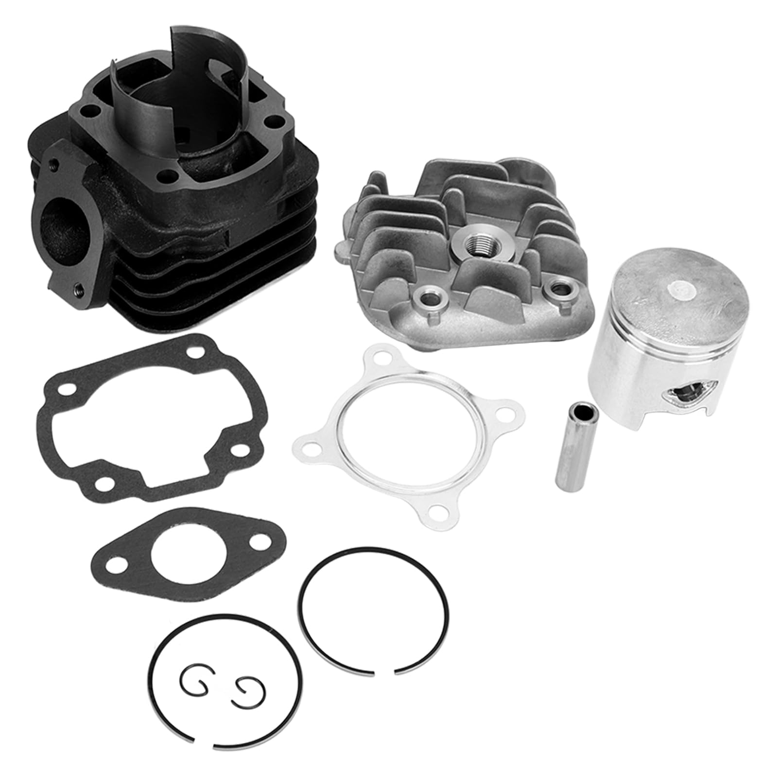 Generic Kit Pistone Cilindro Ad Alte Prestazioni con Alesaggio da 47 Mm per Motore JOG 2 Tempi 1E40QMB, Set di Ricostruzione di Fascia Alta in Lega di Alluminio Resistente per gli Appassionati di Moto