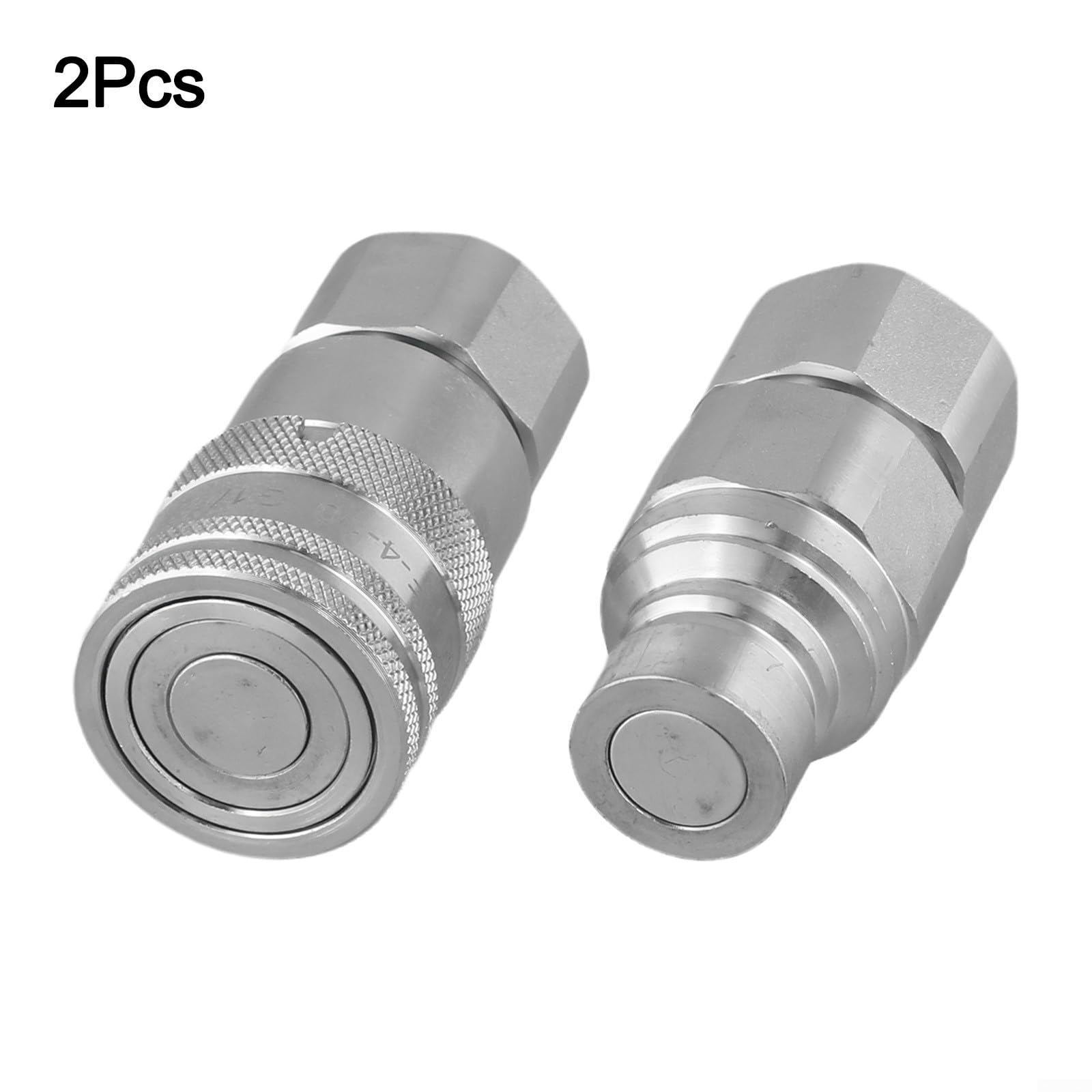 Hydraulik Schnellkupplung Flach mit Ventil Satz aus Kohlenstoffstahl Weißverzinkt Für NPT 1/4 3/8 1/2 3/4 Zoll Landwirtschaft Baumaschinen Industrie