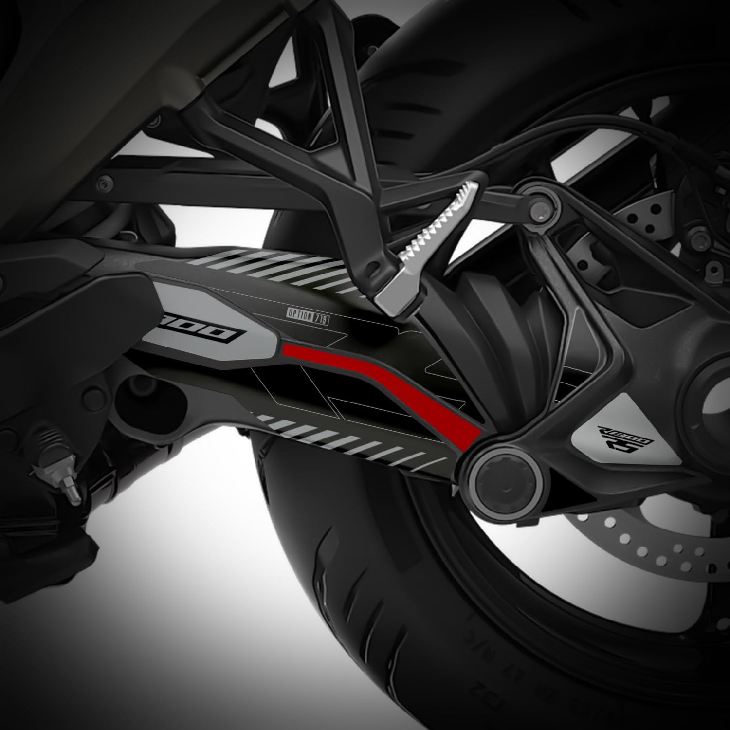 Az Graphishop Cardano Aufkleber kompatibel mit BMW R 1300 RS 2025-2026 Schutz vor Kratzern Made in Italy ACA-R1300RS-25 (Option 719 - Cumayaca - Rot)