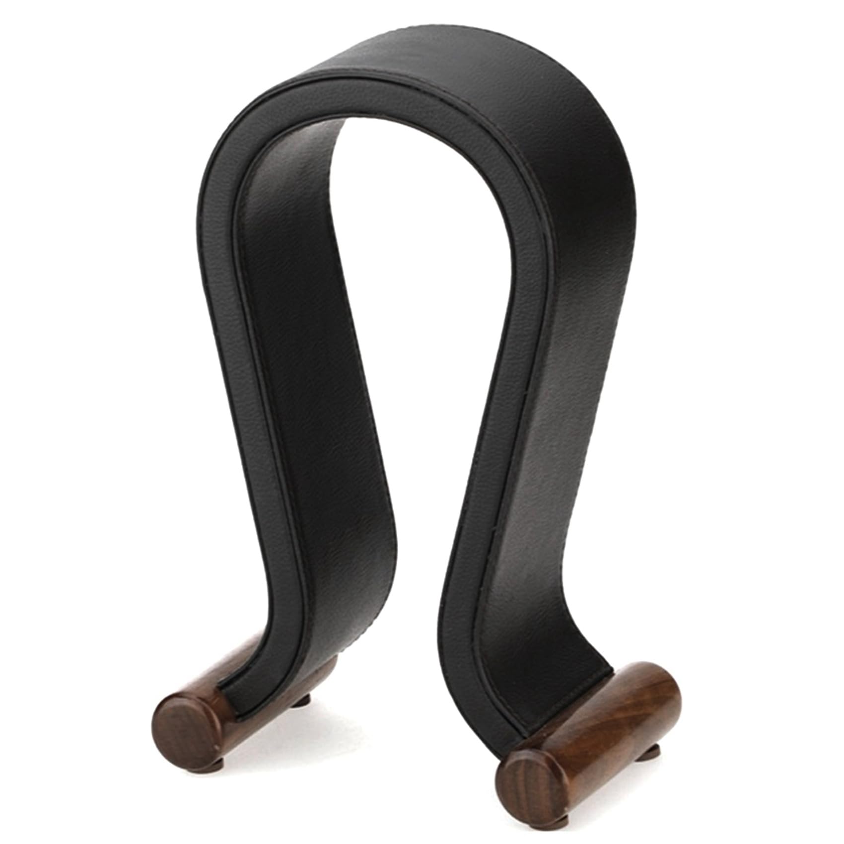 2X Supporto per Cuffie in Pelle A Forma di U Supporto da Tavolo Espositore per Cuffie per PC Gaming Auricolari Mensola Appendiabiti, Nero