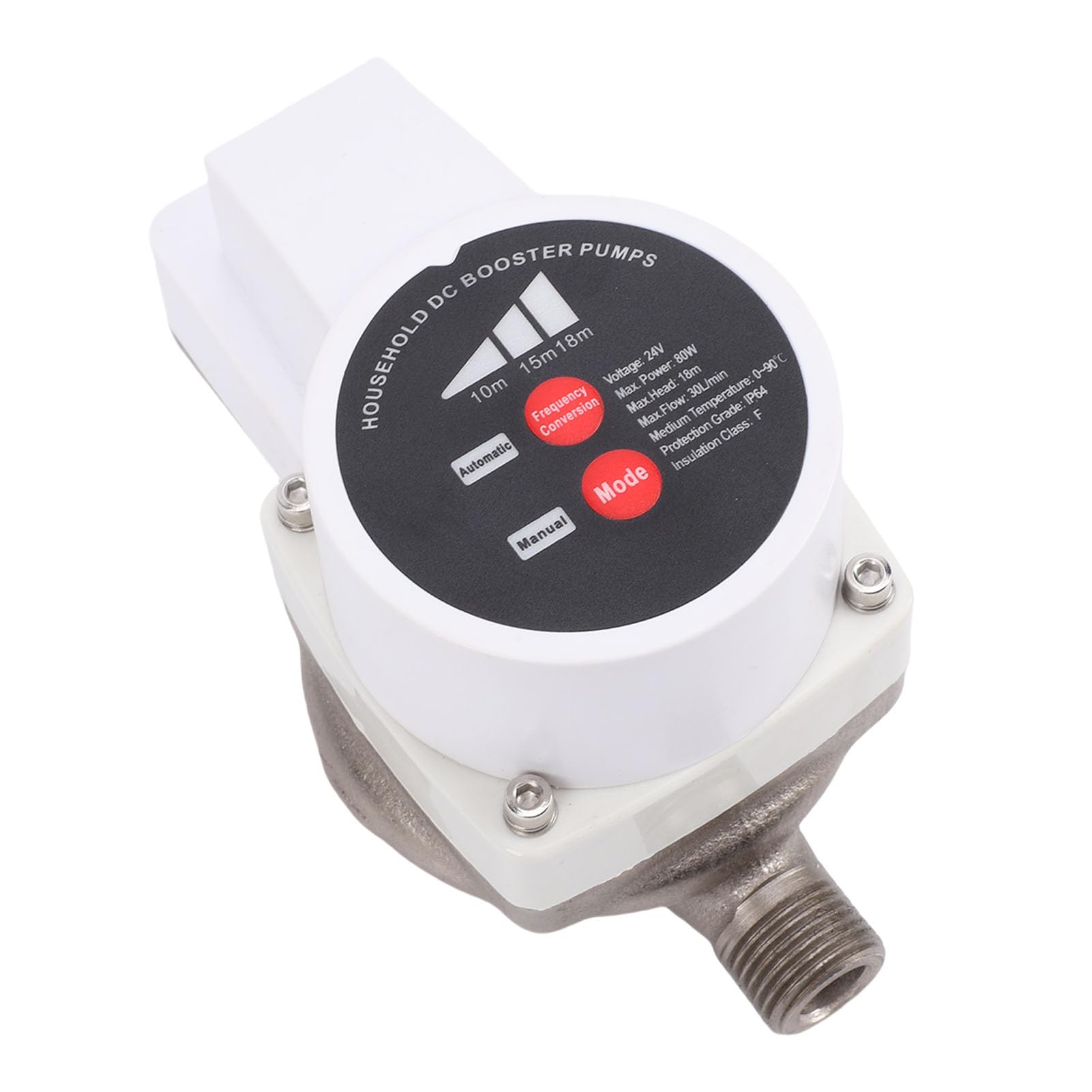 Eujgoov Bomba de Refuerzo de Ahorro de Energía de 80 W, Bomba de Refuerzo de Ducha con Tubo Corrugado 3 Engranajes 475,5 GPH para Riego de Cocina de Baño, G1/2 Pulgadas (Enchufe de la UE)