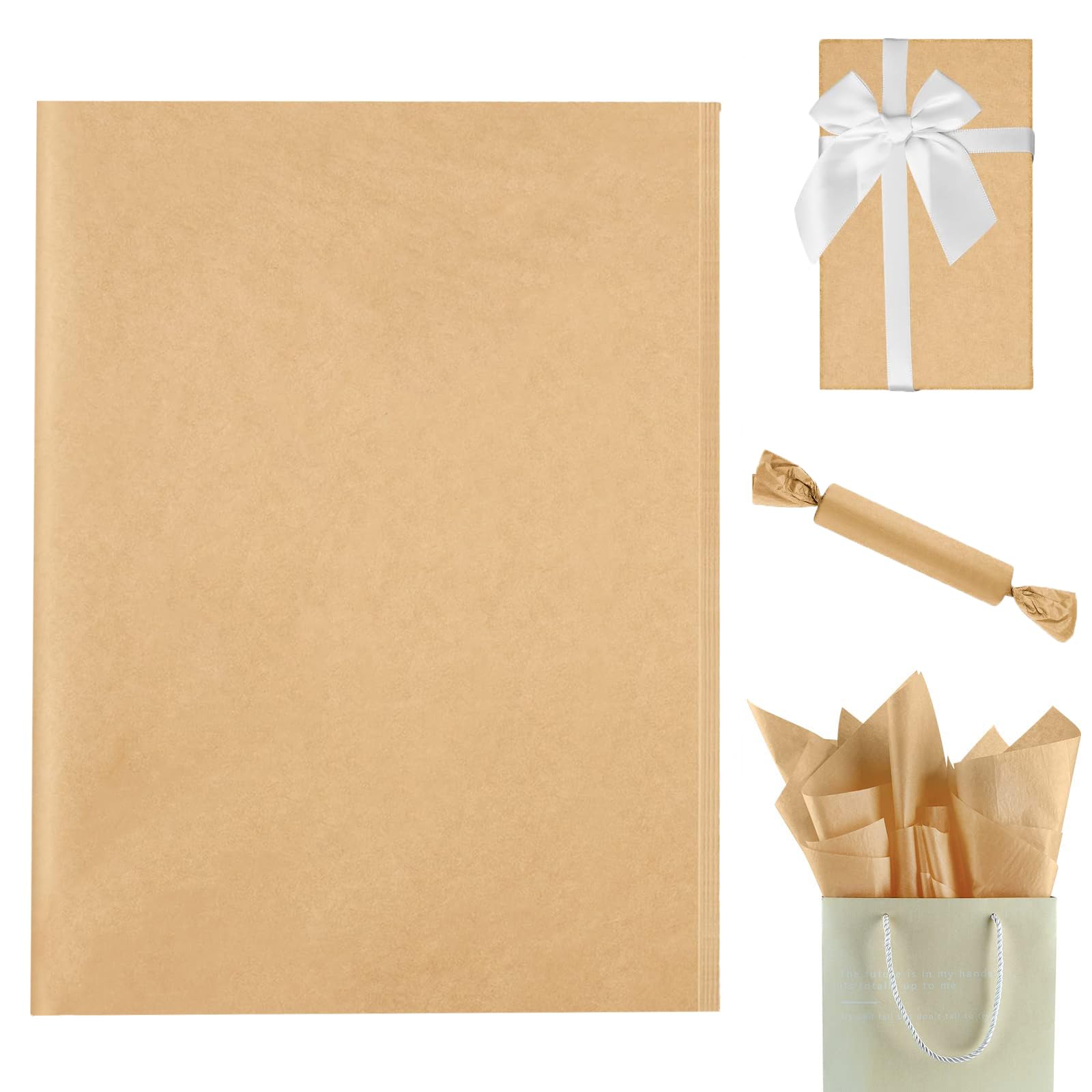 Carta Velina Kraft 125 Fogli 50,8x76,2cm | Senza Acidi | Per Imballo E Conservazione - Foto 3