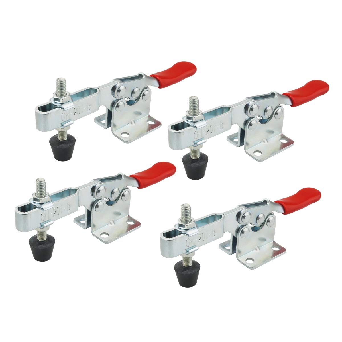 Toggle Clamp 4 Pack 201-B Style Quick Release Toggle Latch Hold Down Clamp Antiskid Red Horizontal Clamp 360Lbs Holding Capacity Quick Release Woodworking Tool