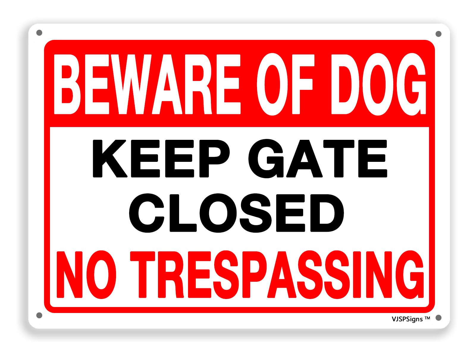 peiyeety No Trespassing Sign,Beware of Dog for Home Sign,Dog Warning Sign Keep Gate Closed 12"X16" Metal Aluminum Sign