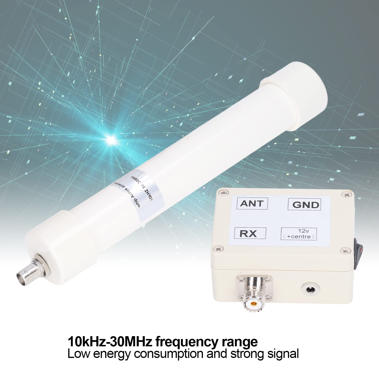Kit antenna di ricezione attiva VLF LF HF VHF 10kHz-30MHz con cavo SMA