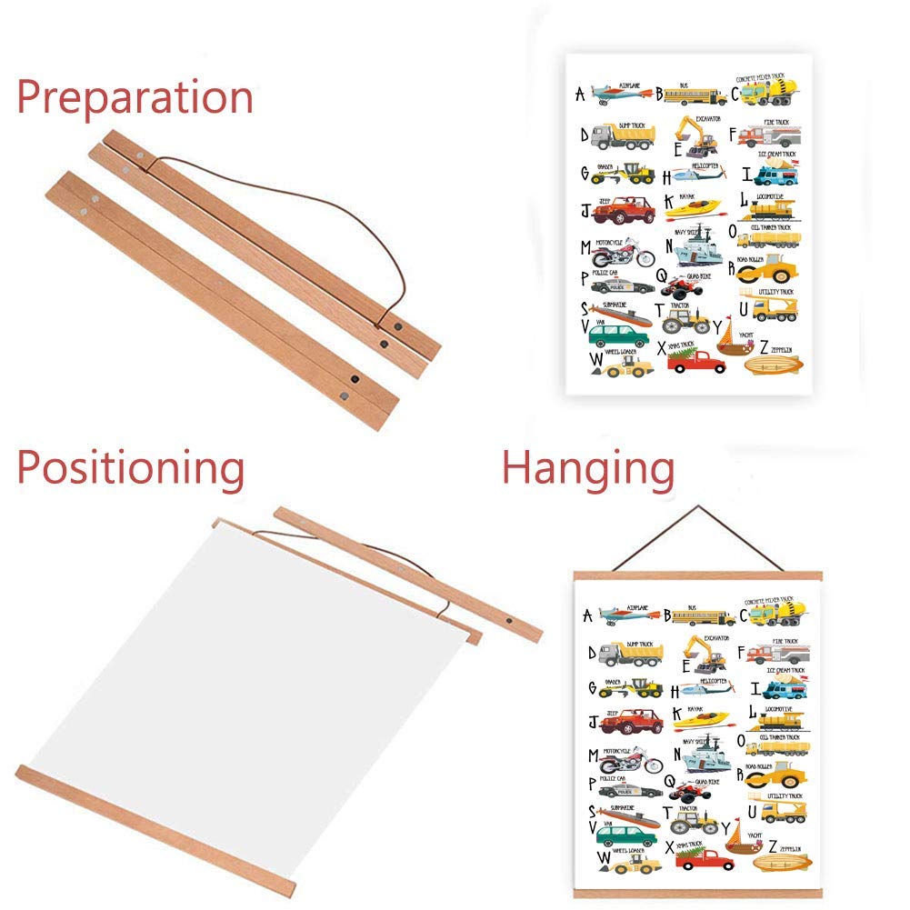 Amazon.com: HPNIUB Natural Wood Magnetic Hanger Frame ABC Alphabet