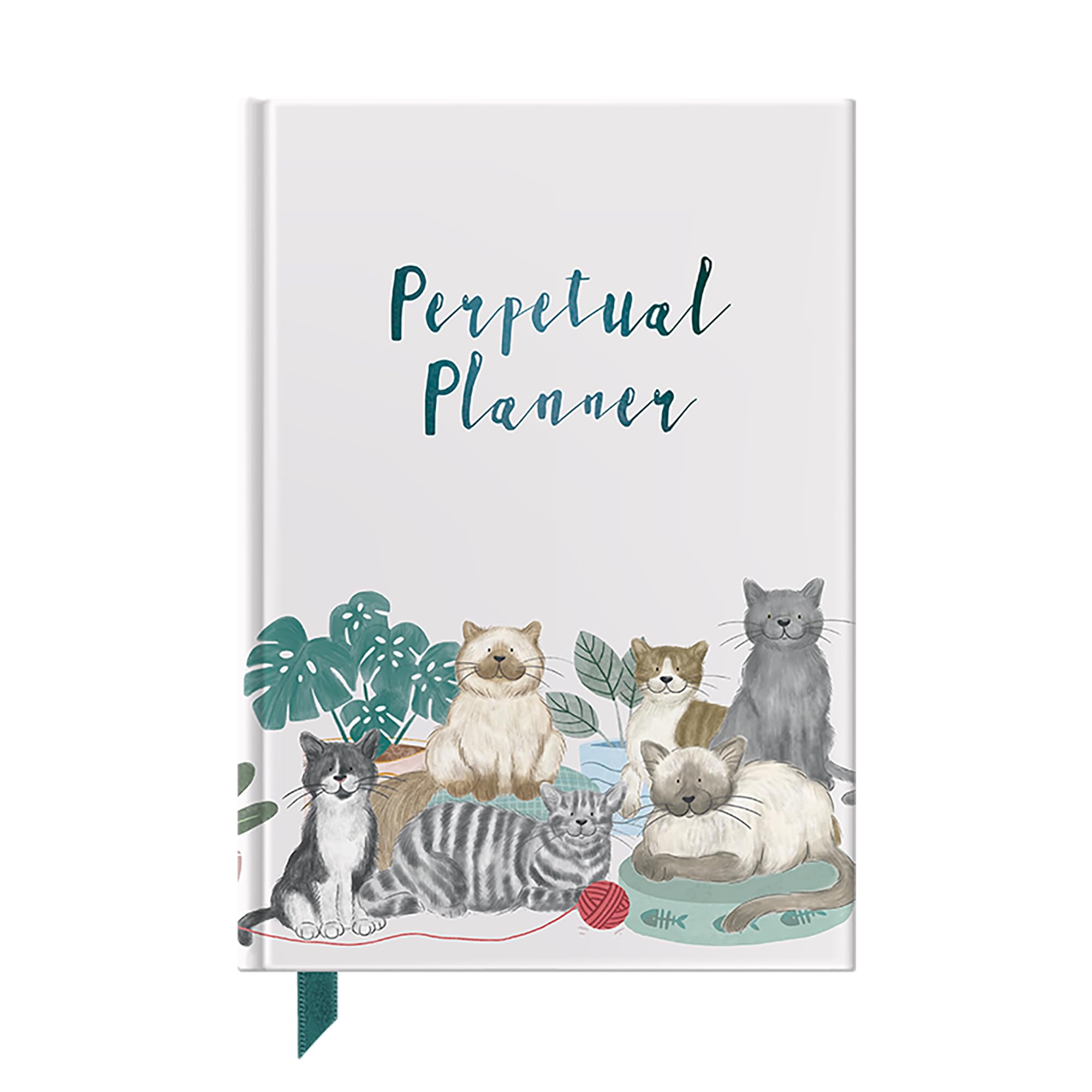 Perpetual Planner for Cat Lovers: Undated Weekly Organiser & Journal – Start Anytime Diary with Cute Cat & Kitten Illustrations – Gift for Cat Mums, Dads & Pet Owners