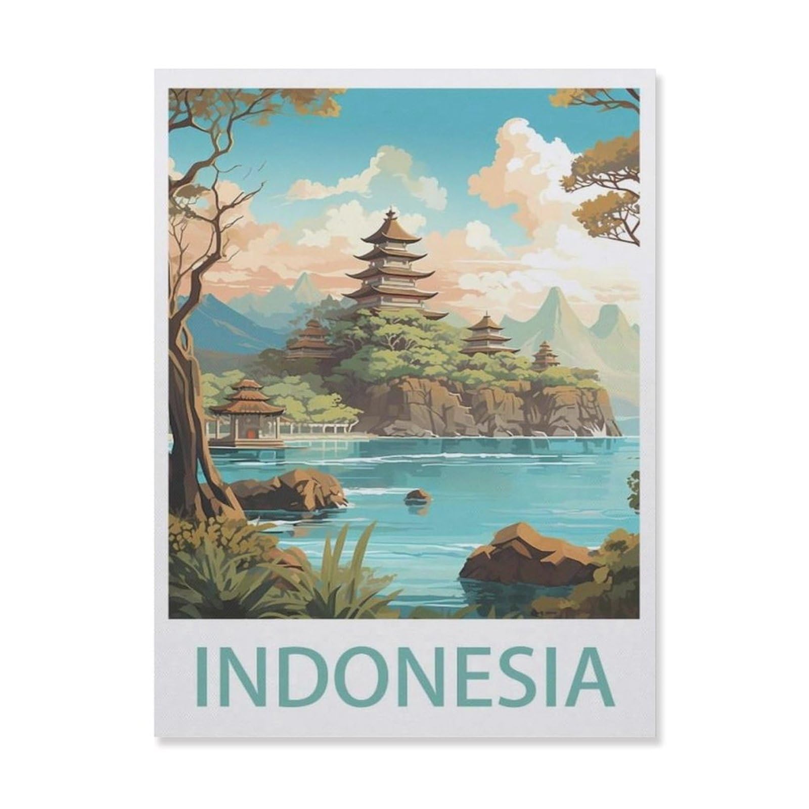 Indonesia，Metal Tin Sign,For Farmhouse Home Bathroom Garage Cafe Office Kitchen Restaurant Man Cave Vintage Art Wall Decor Poster(30x40cm）12x16 inch-EH42
