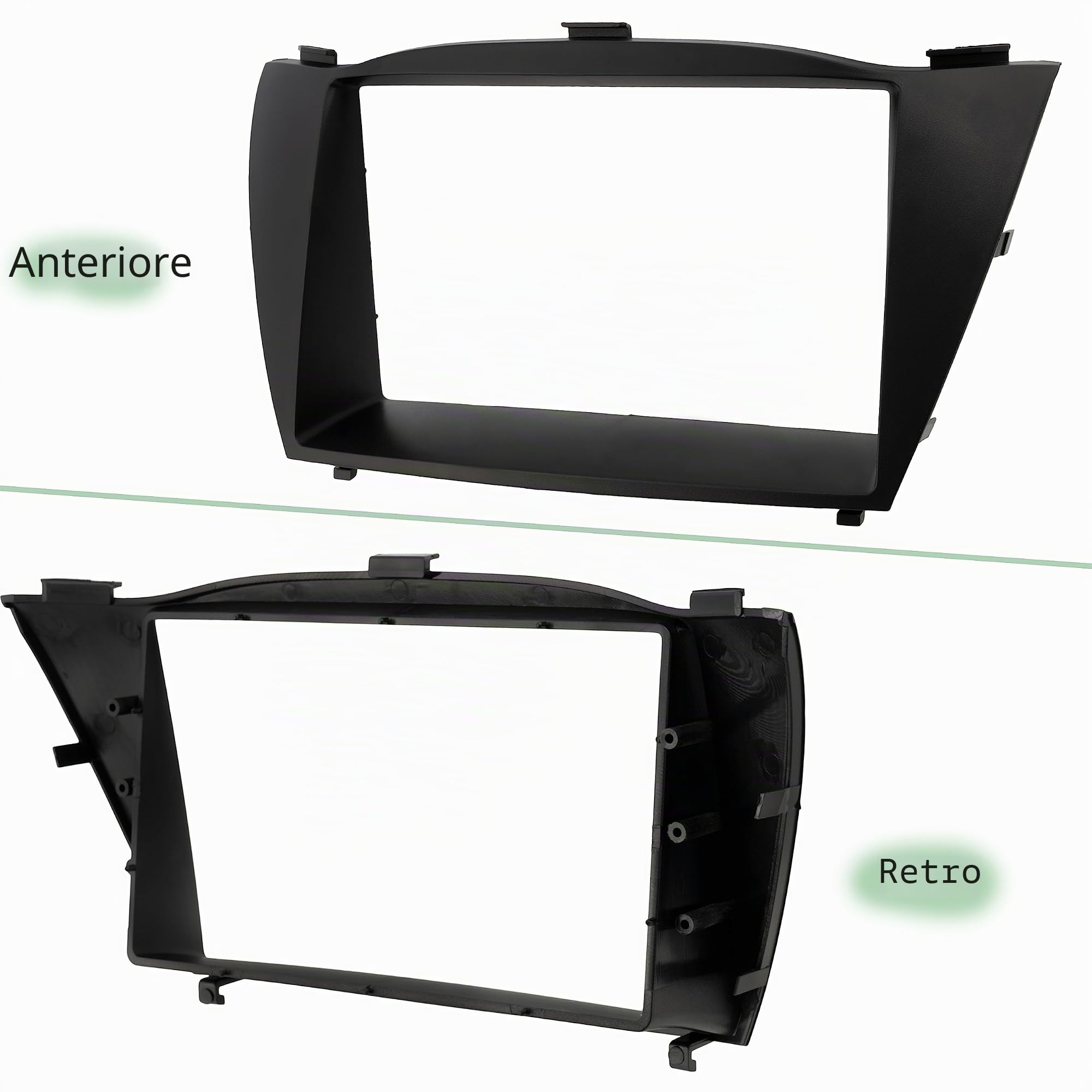 AERZETIX - C42700 - Mascherina telaio adattatore 2 DIN per autoradio - in plastica - compatibile con Hyundai ix35 2010-2015