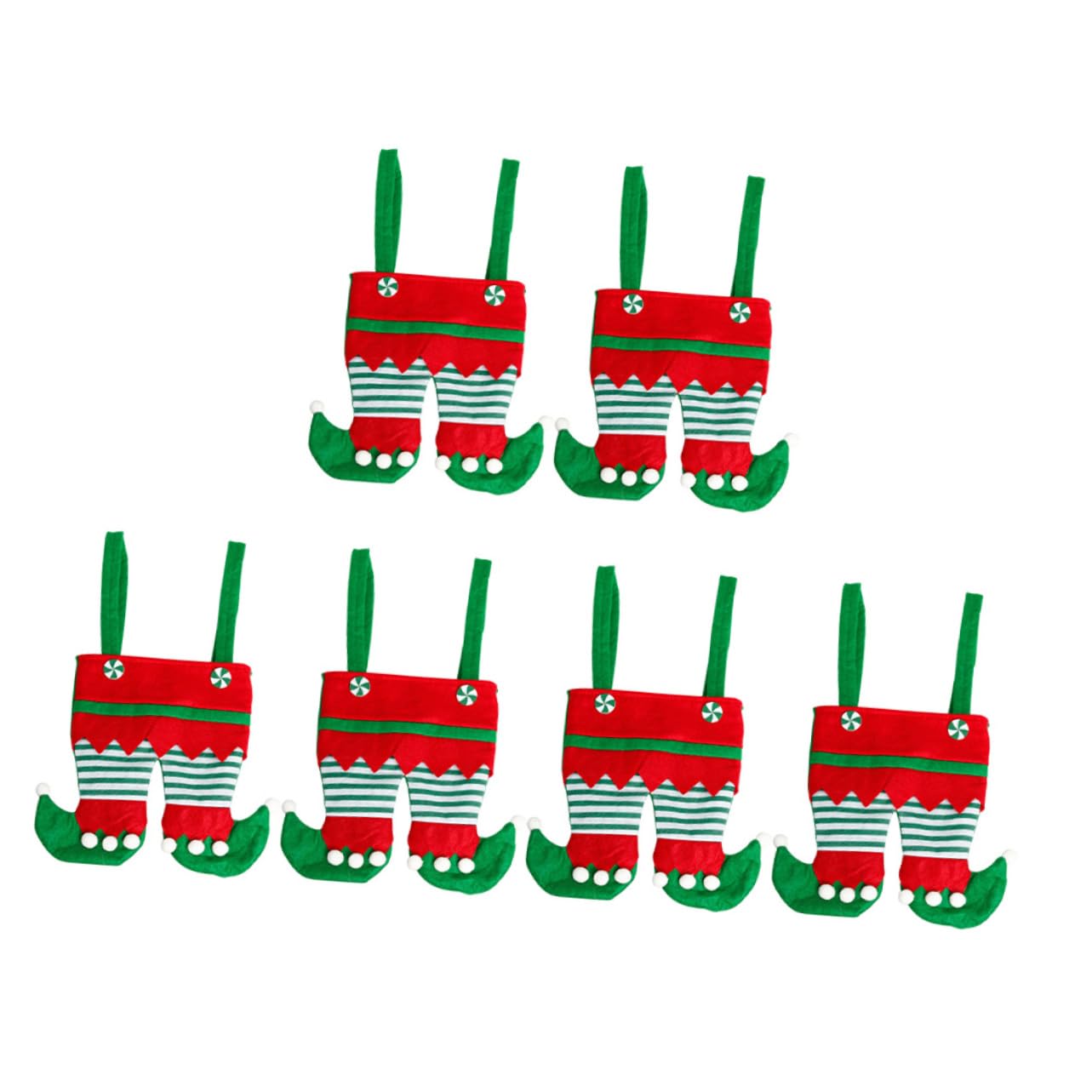 Cabilock 2 Set Sacchetto di Caramelle Natalizie Sacchetti di Cellophane Natalizi Borse della Spesa Caramella Borsa con Coulisse Natalizia Borsa Morbida Rosso Tessuto Non Tessuto 6 Pezzi * 2