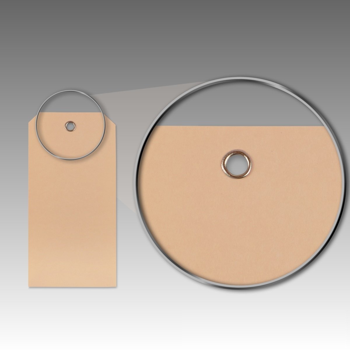 MASHPAPER braune Kartonetiketten Warenanhänger mit Metallöse - 40x80 mm
